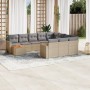 Garden sofa set 11 pieces with beige synthetic rattan cushions by , Modular outdoor sofas - Ref: Foro24-3224309, Price: 743,2...