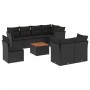 Set aus 8-teiligen Gartensofas und Kissen Kunstrattan schwarz von , Gartensets - Ref: Foro24-3223738, Preis: 544,84 €, Rabatt: %