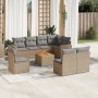 Set mit 9 Gartensofas mit beigen Kissen aus synthetischem Rattan von , Gartensets - Ref: Foro24-3224162, Preis: 590,56 €, Rab...