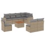 Set de sofás de jardín 9 pzas con cojines ratán sintético beige de , Conjuntos de jardín - Ref: Foro24-3224162, Precio: 591,2...