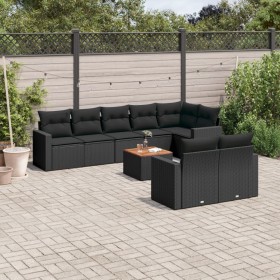 Set aus 8-teiligen Gartensofas und Kissen Kunstrattan schwarz von , Gartensets - Ref: Foro24-3224207, Preis: 546,99 €, Rabatt: %