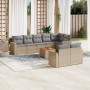 9-piece garden sofa set with beige synthetic rattan cushions by , Garden sets - Ref: Foro24-3224211, Price: 645,61 €, Discoun...