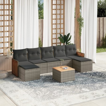 8-piece garden sofa set and gray synthetic rattan cushions by , Garden sets - Ref: Foro24-3260324, Price: 494,43 €, Discount: %