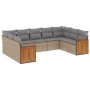 9-teiliges Gartensofa-Set mit beigen synthetischen Rattankissen von , Gartensets - Ref: Foro24-3260358, Preis: 684,85 €, Raba...