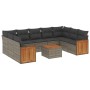 Set de sofás de jardín 10 pzas con cojines ratán sintético gris de , Conjuntos de jardín - Ref: Foro24-3260366, Precio: 662,8...