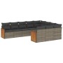 Set mit 10 Gartensofas mit Kissen synthetisches Rattangrau von , Gartensets - Ref: Foro24-3260422, Preis: 650,81 €, Rabatt: %