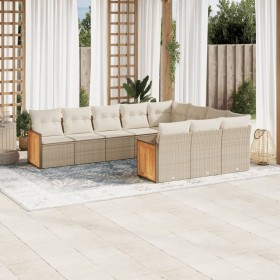 Set Gartensofas mit beigen Kissen 10 Stück synthetisches Rattan von , Gartensets - Ref: Foro24-3260420, Preis: 725,90 €, Raba...