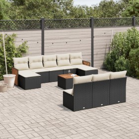 Garden sofa set 11 pieces and black synthetic rattan cushions by , Garden sets - Ref: Foro24-3260474, Price: 631,31 €, Discou...