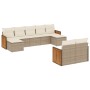 Set de sofás de jardín 9 pzas con cojines ratán sintético beige de , Conjuntos de jardín - Ref: Foro24-3260483, Precio: 696,9...