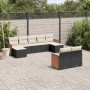 Set aus 8-teiligen Gartensofas und Kissen Kunstrattan schwarz von , Gartensets - Ref: Foro24-3260481, Preis: 611,17 €, Rabatt: %