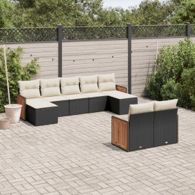 Set aus 8-teiligen Gartensofas und Kissen Kunstrattan schwarz von , Gartensets - Ref: Foro24-3260481, Preis: 610,98 €, Rabatt: %