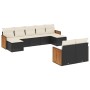 Set aus 8-teiligen Gartensofas und Kissen Kunstrattan schwarz von , Gartensets - Ref: Foro24-3260481, Preis: 611,17 €, Rabatt: %