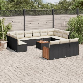 14-teiliges Gartensofa-Set mit schwarzen synthetischen Rattankissen von , Gartensets - Ref: Foro24-3260544, Preis: 823,99 €, ...