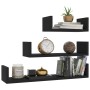 3-piece black plywood wall shelves by vidaXL, Shelves and shelves - Ref: Foro24-800199, Price: 20,65 €, Discount: %