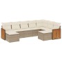 Set de sofás de jardín 9 pzas con cojines ratán sintético beige de , Conjuntos de jardín - Ref: Foro24-3260623, Precio: 700,2...