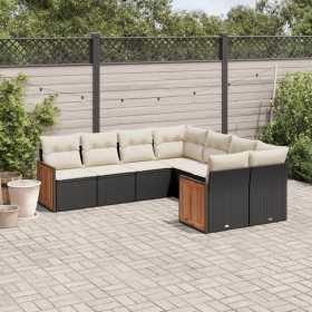 8-teiliges Gartensofa-Set und schwarze synthetische Rattankissen von , Gartensets - Ref: Foro24-3260635, Preis: 525,99 €, Rab...