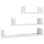 Wall shelves 3 pcs glossy white plywood by vidaXL, Shelves and shelves - Ref: Foro24-800204, Price: 25,35 €, Discount: %