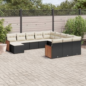 Garden sofa set 12 pieces with black synthetic rattan cushions by , Garden sets - Ref: Foro24-3260663, Price: 774,12 €, Disco...