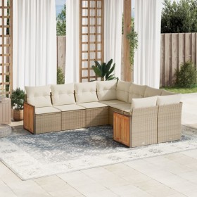 Garden sofa set with beige cushions, 8 pieces, PE rattan. by , Garden sets - Ref: Foro24-3260637, Price: 716,02 €, Discount: %