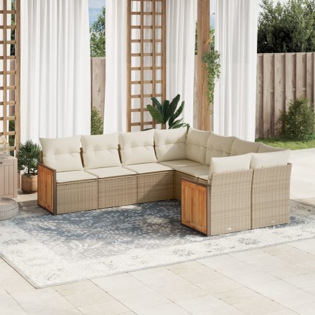 Set Gartensofas mit beigen Kissen 8 Stück PE Rattan von , Gartensets - Ref: Foro24-3260637, Preis: 714,99 €, Rabatt: %