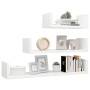 Wall shelves 3 pcs glossy white plywood by vidaXL, Shelves and shelves - Ref: Foro24-800204, Price: 25,35 €, Discount: %