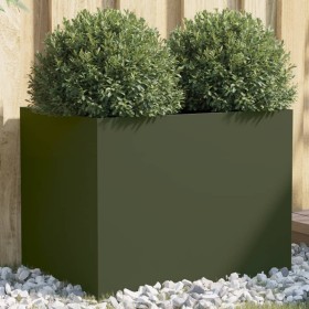 Jardinera de acero laminado en frío verde oliva 62x47x46 cm de , Maceteros y jardineras - Ref: Foro24-841604, Precio: 77,91 €...