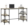 Metal and engineered wood Sonoma oak desk, 140x50x75 cm. by , Desks - Ref: Foro24-845327, Price: 84,42 €, Discount: %