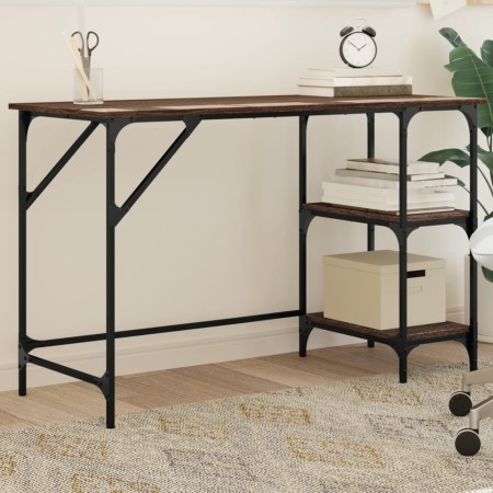 Metal and wood engineering brown oak desk 120x50x75 cm by , Desks - Ref: Foro24-845325, Price: 67,75 €, Discount: %