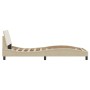 Bed frame with cream fabric headboard 80x200 cm by , Beds and slatted bases - Ref: Foro24-373070, Price: 129,68 €, Discount: %