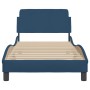 Estructura de cama con cabecero de tela azul 90x190 cm de , Camas y somieres - Ref: Foro24-373091, Precio: 107,15 €, Descuent...