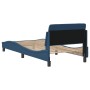 Estructura de cama con cabecero de tela azul 90x190 cm de , Camas y somieres - Ref: Foro24-373091, Precio: 107,15 €, Descuent...