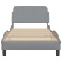 Light gray fabric bed frame with headboard 90x190 cm by , Beds and slatted bases - Ref: Foro24-373085, Price: 107,00 €, Disco...