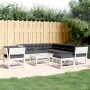 Garden furniture set with 8 pieces, solid white pine wood with cushions. by , Garden sets - Ref: Foro24-3216946, Price: 956,9...