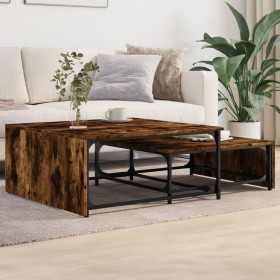 Stackable coffee tables, 2 pieces, wood and smoked oak metal. by , Coffee table - Ref: Foro24-845333, Price: 80,80 €, Discoun...