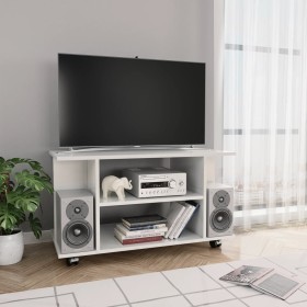 Mueble de TV ruedas madera ingeniería blanco brillo 80x40x45 cm de vidaXL, Muebles TV - Ref: Foro24-800195, Precio: 55,89 €, ...