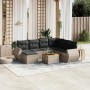 Garden sofa set 8 pieces and gray synthetic rattan cushions by , Garden sets - Ref: Foro24-3257453, Price: 520,93 €, Discount: %