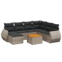 Garden sofa set 8 pieces and gray synthetic rattan cushions by , Garden sets - Ref: Foro24-3257453, Price: 520,93 €, Discount: %