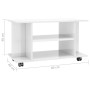 TV-Schrank mit Rollen aus Holzwerkstoff, glänzend weiß, 80 x 40 x 45 cm von vidaXL, TV-Möbel - Ref: Foro24-800195, Preis: 57,...