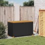 Black rattan acacia wood garden storage box 110x55x63cm by , Outdoor storage boxes - Ref: Foro24-366285, Price: 147,52 €, Dis...