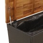 Black rattan acacia wood garden storage box 110x55x63cm by , Outdoor storage boxes - Ref: Foro24-366285, Price: 147,52 €, Dis...