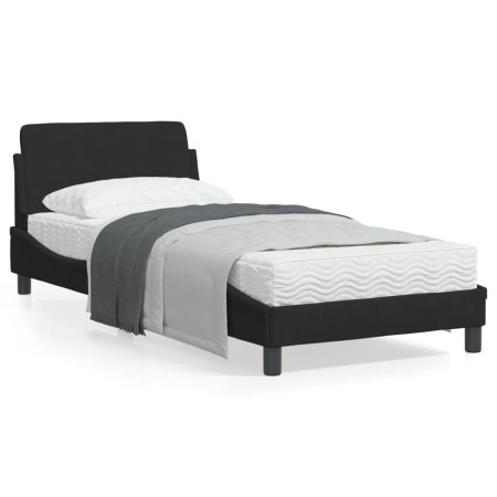 Estructura de cama con cabecero de terciopelo negro 90x200 cm de , Camas y somieres - Ref: Foro24-373114, Precio: 114,20 €, D...