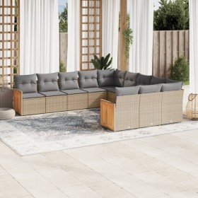 11-teiliges Gartensofa-Set mit beigen synthetischen Rattankissen von , Gartensets - Ref: Foro24-3260512, Preis: 808,92 €, Rab...