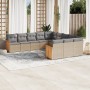 11-piece garden sofa set with beige synthetic rattan cushions by , Garden sets - Ref: Foro24-3260512, Price: 799,01 €, Discou...