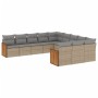 11-teiliges Gartensofa-Set mit beigen synthetischen Rattankissen von , Gartensets - Ref: Foro24-3260512, Preis: 783,86 €, Rab...