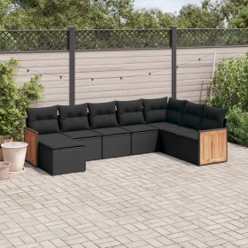 8-teiliges Gartensofa-Set und schwarze synthetische Rattankissen von , Gartensets - Ref: Foro24-3260326, Preis: 521,07 €, Rab...