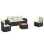 6-teiliges Gartensofa-Set und schwarze synthetische Rattankissen von , Gartensets - Ref: Foro24-3257715, Preis: 365,18 €, Rab...