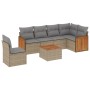 7-teiliges Gartensofa-Set und beigefarbene synthetische Rattankissen von , Gartensets - Ref: Foro24-3260106, Preis: 519,86 €,...