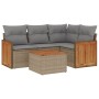 Garden sofa set with cushions 5 pieces beige synthetic rattan by , Garden sets - Ref: Foro24-3260022, Price: 379,88 €, Discou...