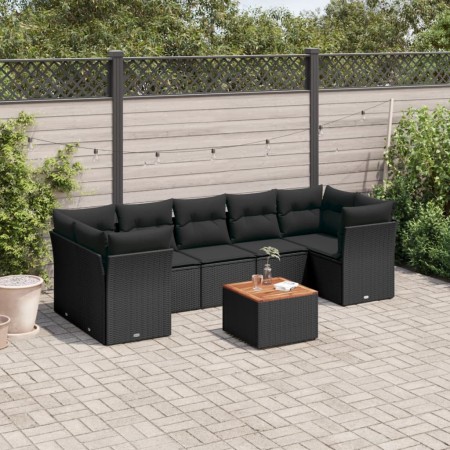 8-piece garden sofa set and black synthetic rattan cushions by , Garden sets - Ref: Foro24-3223507, Price: 510,55 €, Discount: %