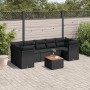 8-piece garden sofa set and black synthetic rattan cushions by , Garden sets - Ref: Foro24-3223507, Price: 485,65 €, Discount: %